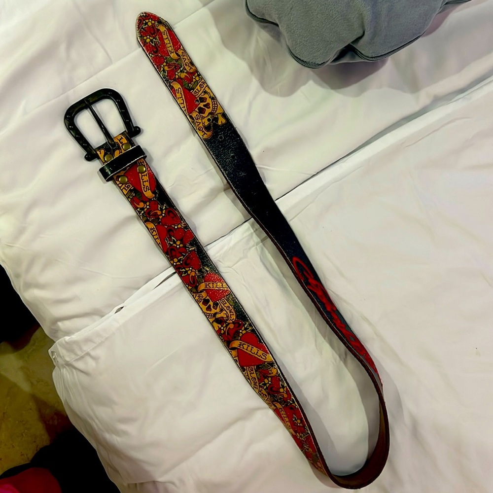 Ed Hardy vintage leather belt.